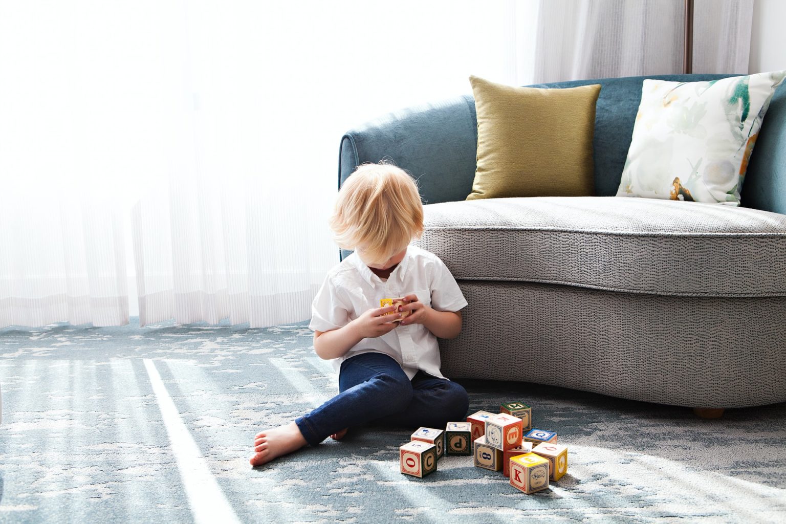 a child playing with toys